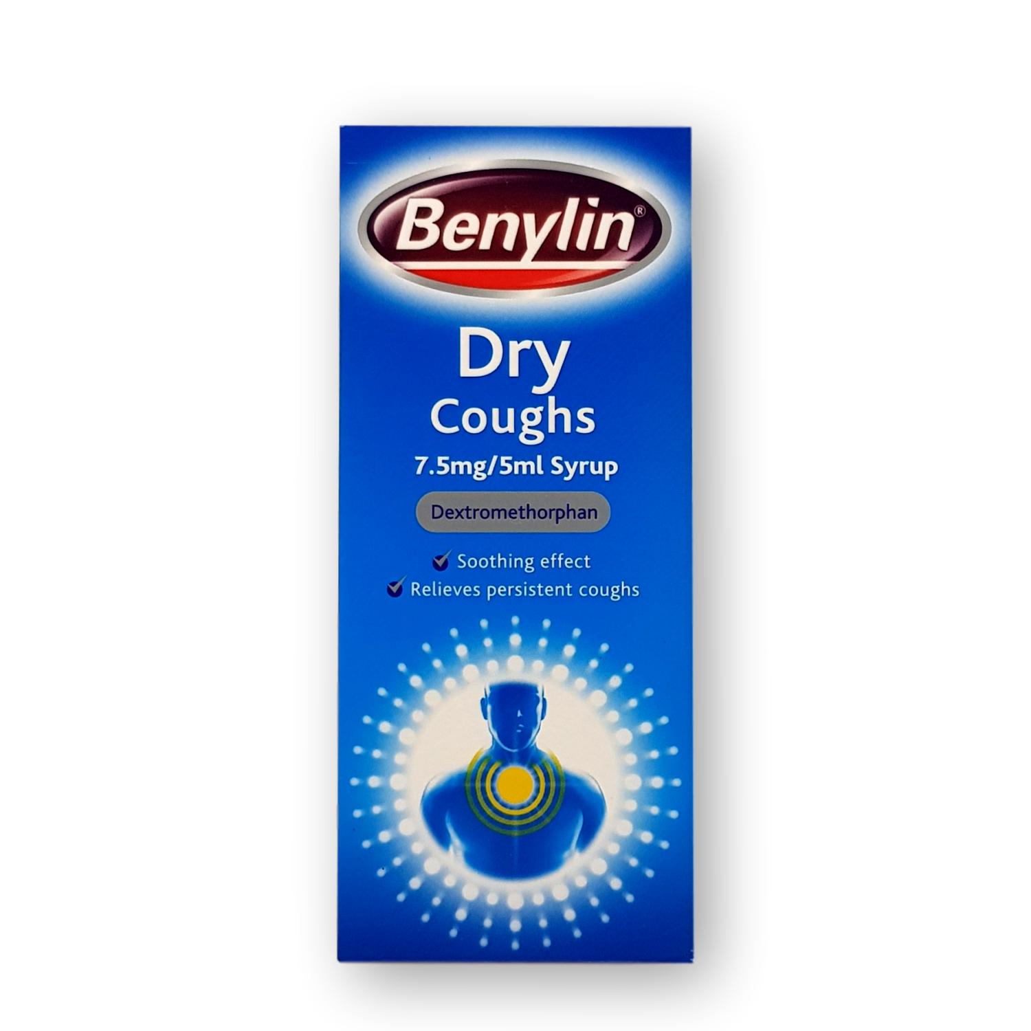 Benylin Dry Coughs 7.5mg/5ml Syrup 150ml – Welfare Pharmacy UK