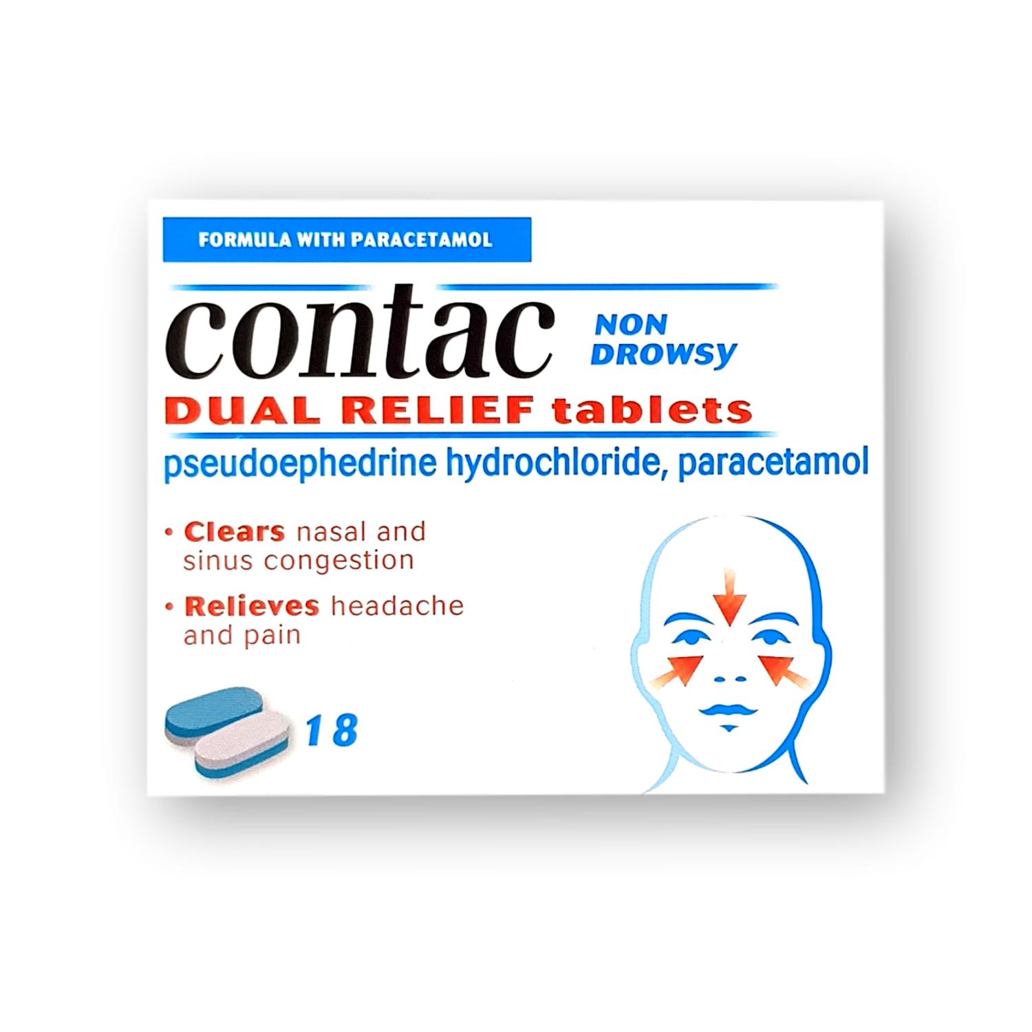 Contac Dual Relief Tablets 18’s – Welfare Pharmacy UK