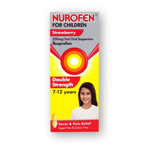 Nurofen For Children Strawberry 200mg/5ml Oral Suspension 7-12 Years Double Strength 100ml